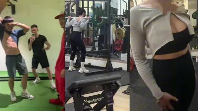 太会玩了，健身房肌肉猛男搭讪少妇，带回去玩群P，还搭讪成功了